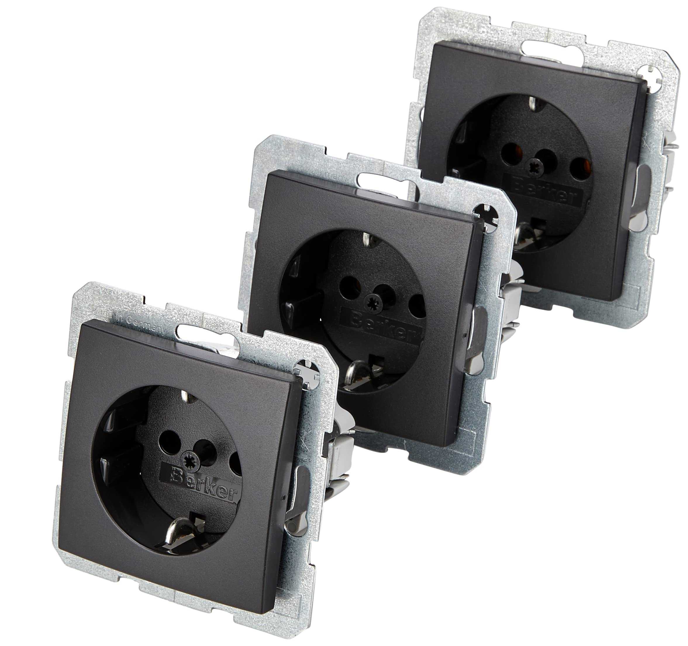 3x Berker 47431606 Steckdose SCHUKO S.1/B.3/B.7 anthrazit, matt Mesch Shop 3x Berker 47431606 Steckdose SCHUKO S.1/B.3/B.7 anthrazit, matt Mesch Shop